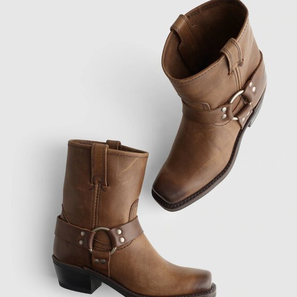 NWOT Frye Men's Harness 8R Leather Biker Boots Size 8 - Picture 1 of 3